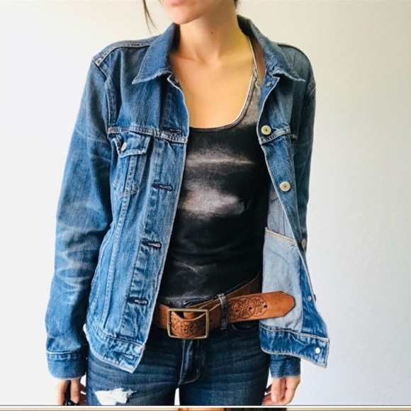 Vintage 80's Levi's Distressed Denim Jacket Red Tab USA Made
